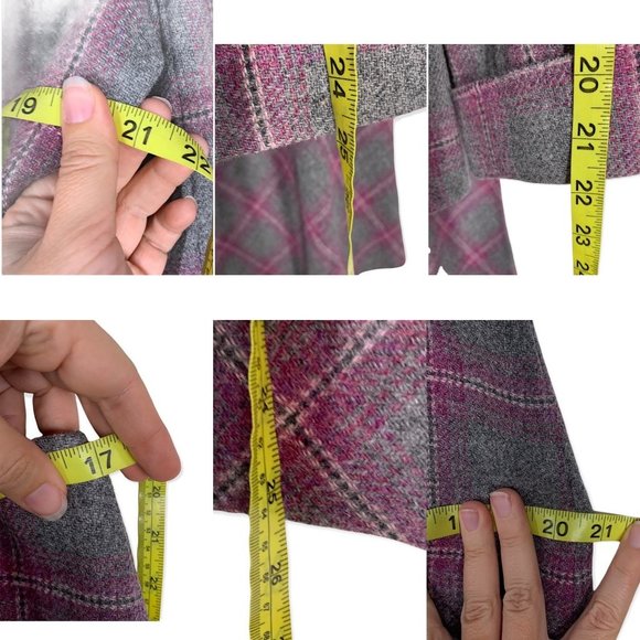 NWT Talbots Grey Wool Blend Plaid Blazer Skirt Set Size 12 - Picture 8 of 8
